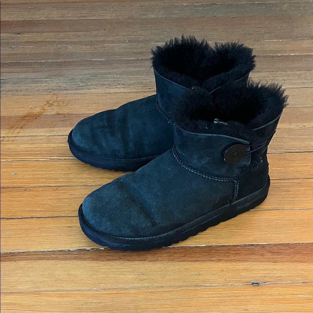UGG Black Sheepskin Ankle Boots